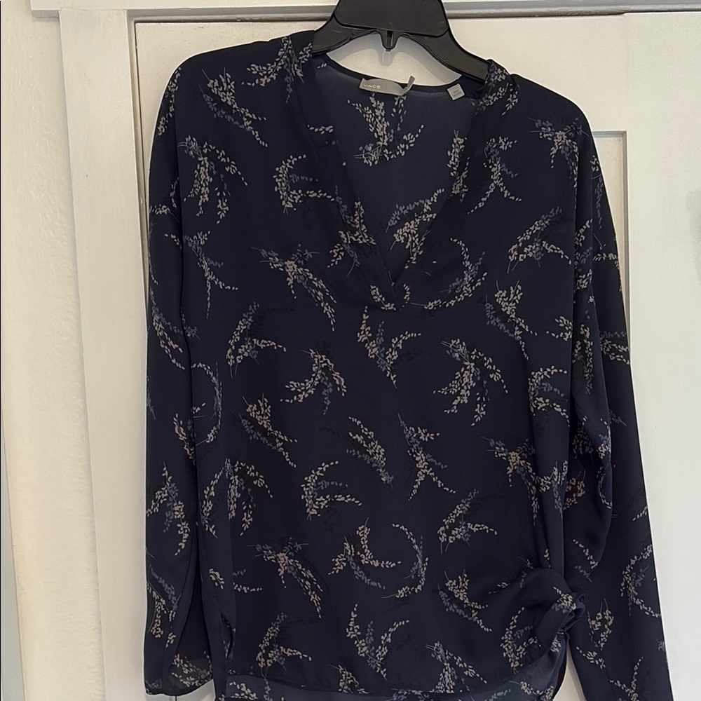 Vince Blue Floral Blouse